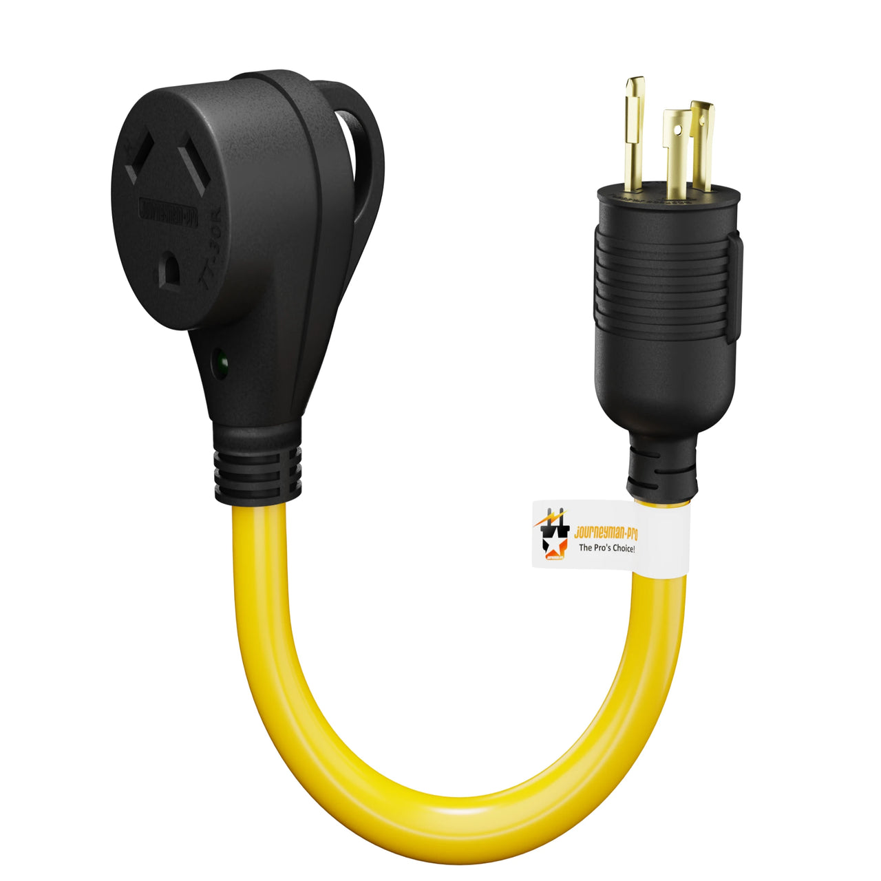Adapter Electrical Power Plug Converter Cord Cable with LED Indicator Light Grip Handle (30 AMP Male L5-30P to 30 AMP Female TT-30R)(ADC-L530P/TT30R)