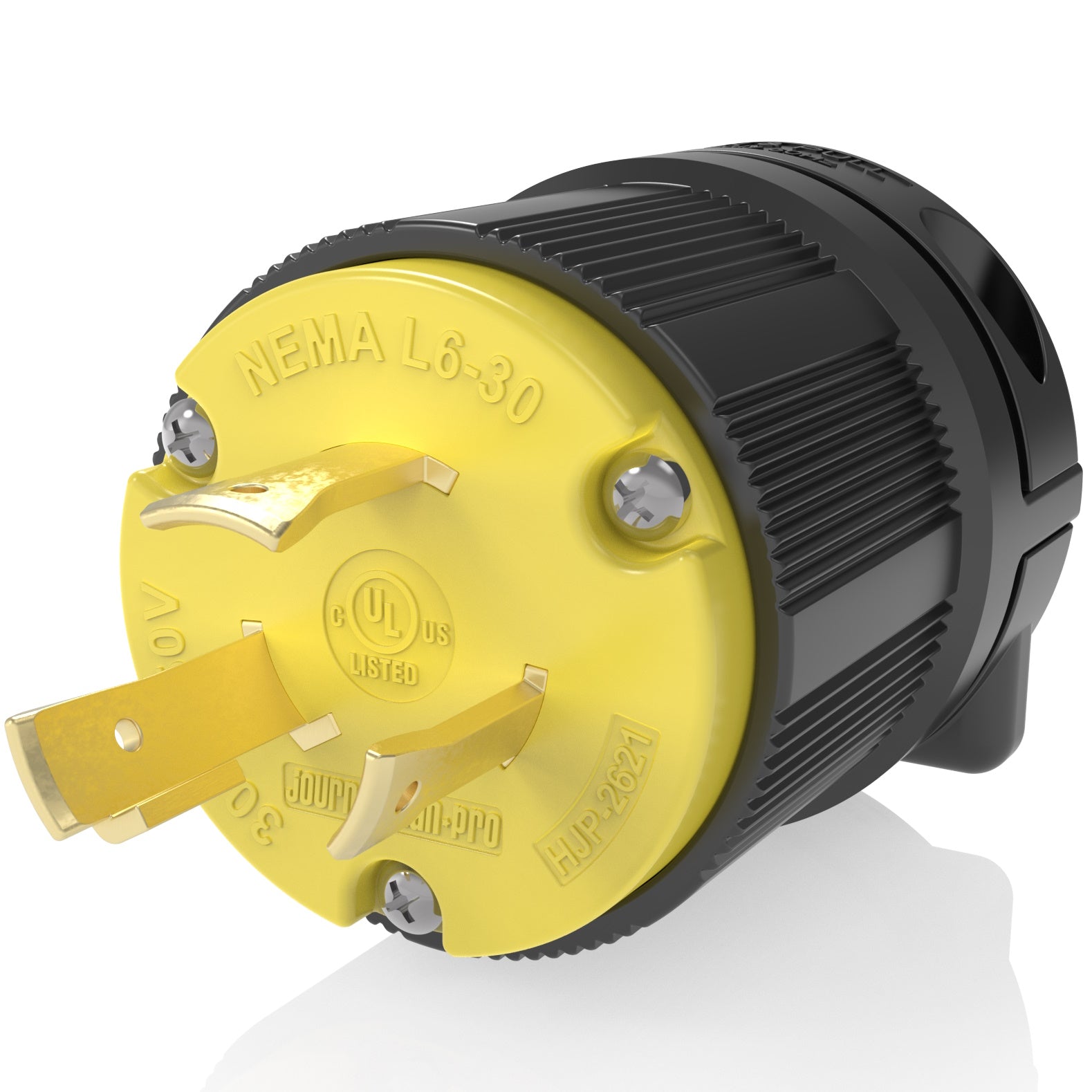 NEMA L6-30P 30A 250V Locking Receptacle Plug, Industrial Grade 3 Prong