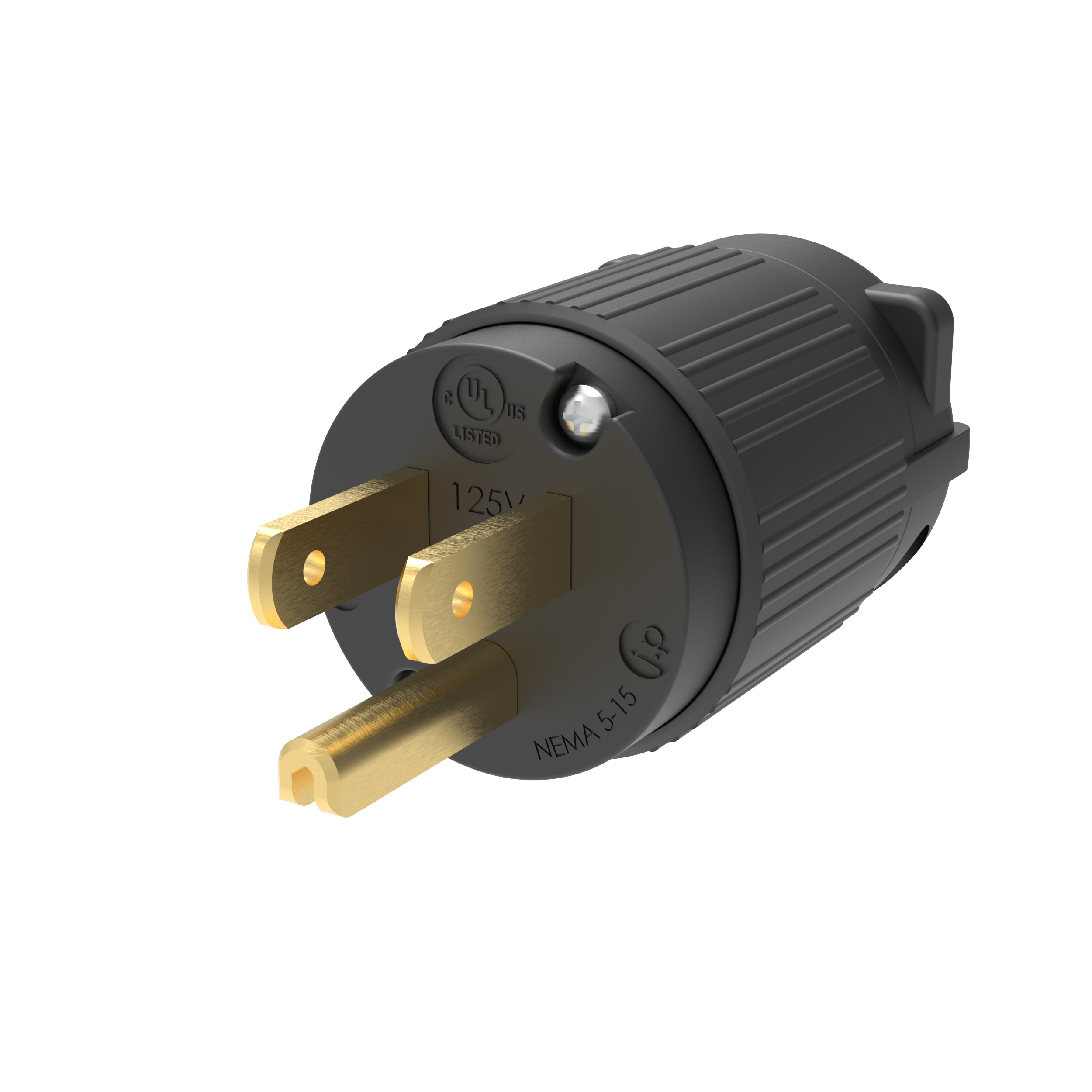 15 AMP - 125 VOLT STRAIGHT BLADE MALE PLUG (NEMA 5-15P) (HJP-515PV)