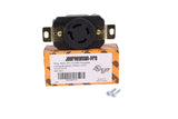 L14-20R, 20A 125/250 Volt, Flush Mounting Locking Wall Receptacle Socket/Outlet, Black Industrial Grade, (HJP-2410)