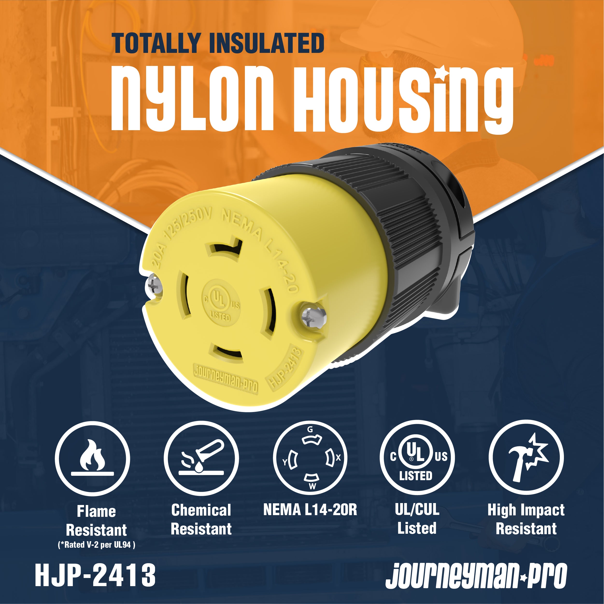 NEMA L14-20R 20A 125/250V Locking Female Receptacle Plug Industrial Gr