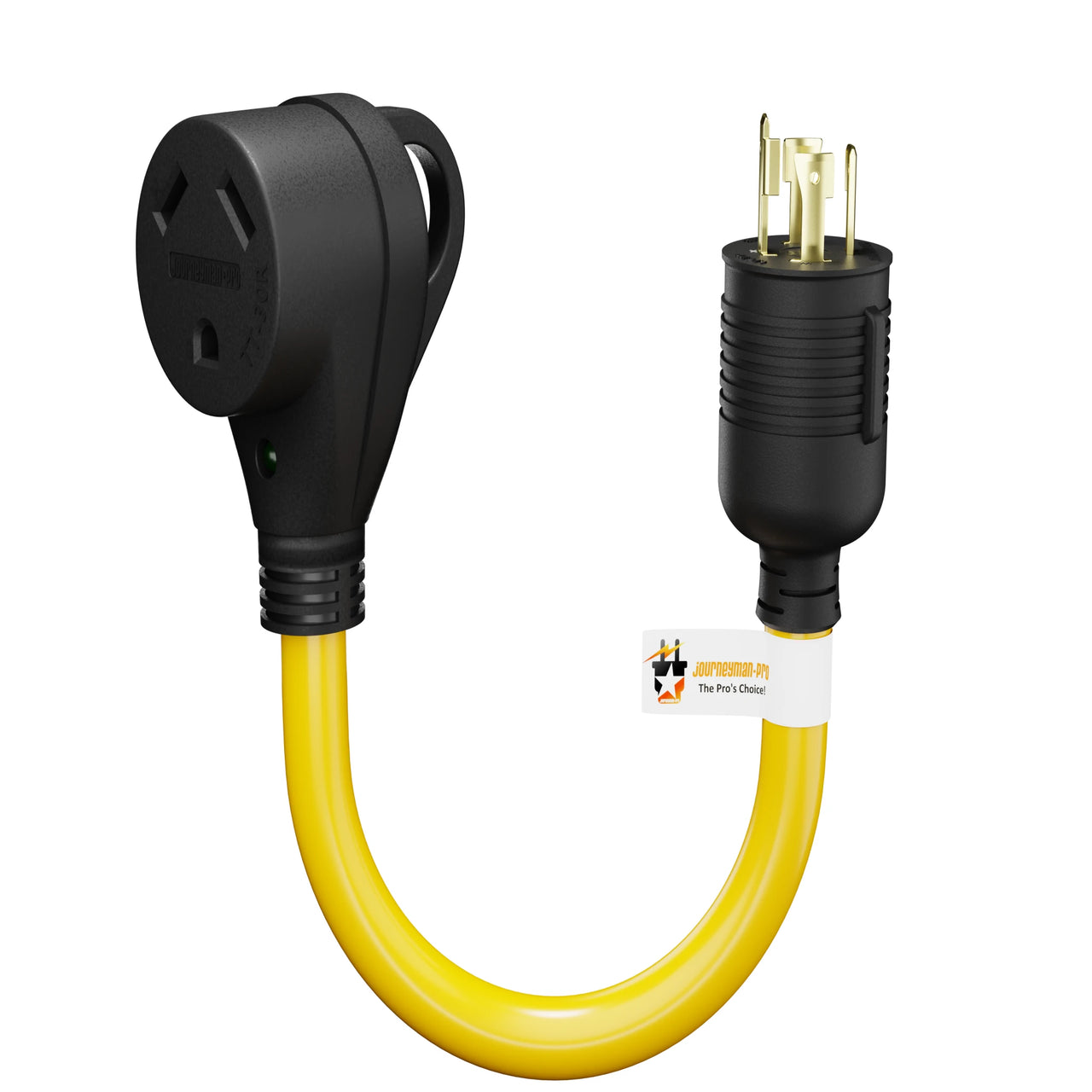 RV Dogbone Adapter Electrical Power Plug Converter Cable LED Indicator Light Handle (30 AMP Male L14-30P to 30 AMP Female TT-30R)(ADC-L1430P/TT30R)