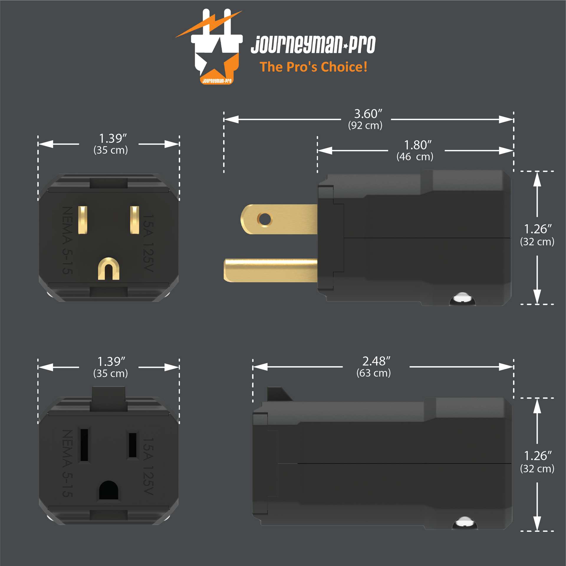 15 AMP - 125 VOLT STRAIGHT BLADE CLAMSHELL FEMALE CONNECTOR PLUG (NEMA 15 AMP - 125 VOLT STRAIGHT BLADE CLAMSHELL FEMALE CONNECTOR PLUG (NEMA