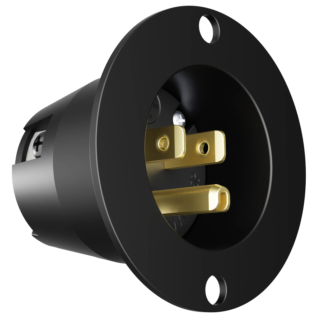 15A 125V RV Shore Power Inlet – Flanged NEMA 5-15 With Waterproof Cap (CF-15A)