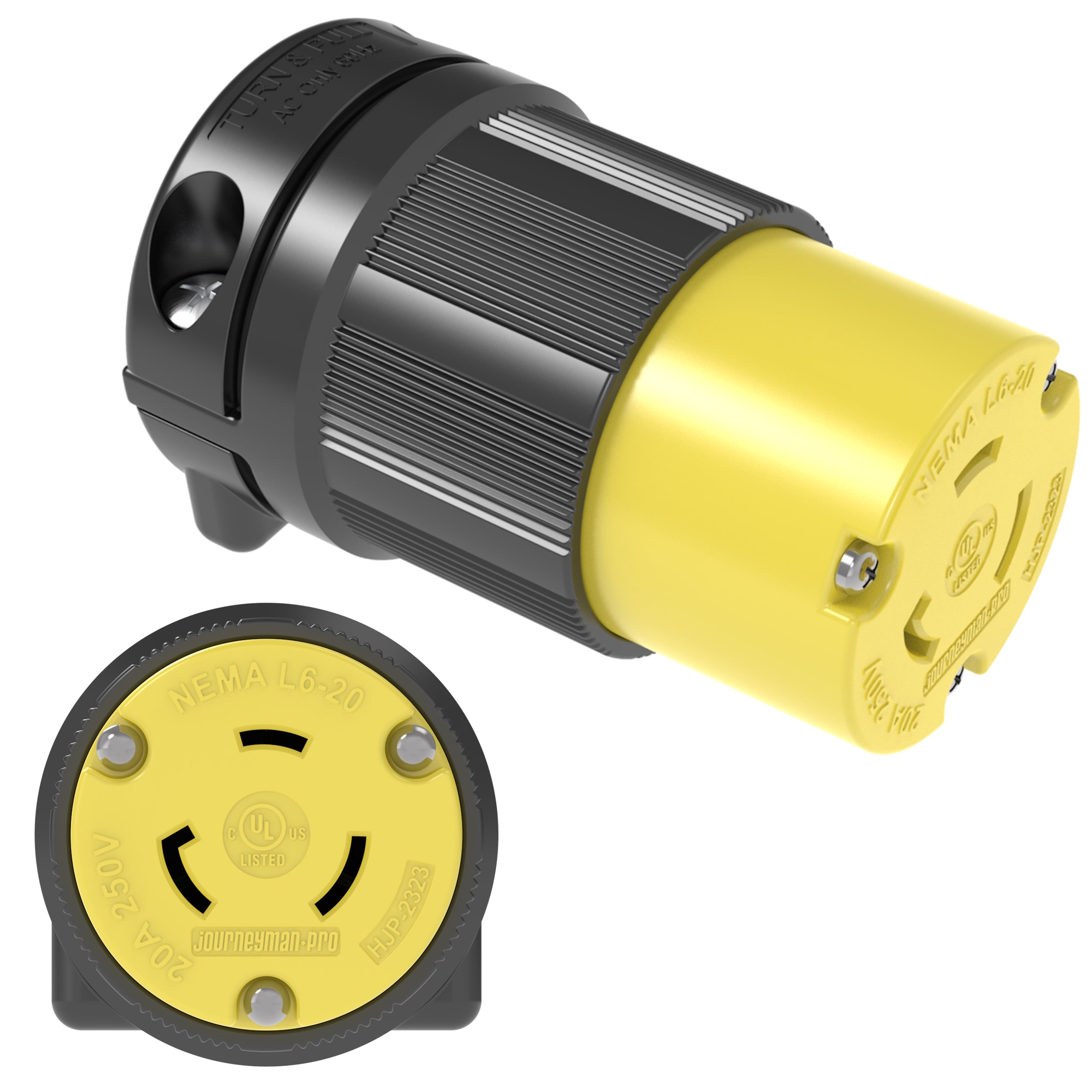 NEMA L6-20R 20A 250V Locking Female Receptacle Plug Industrial Grade 3