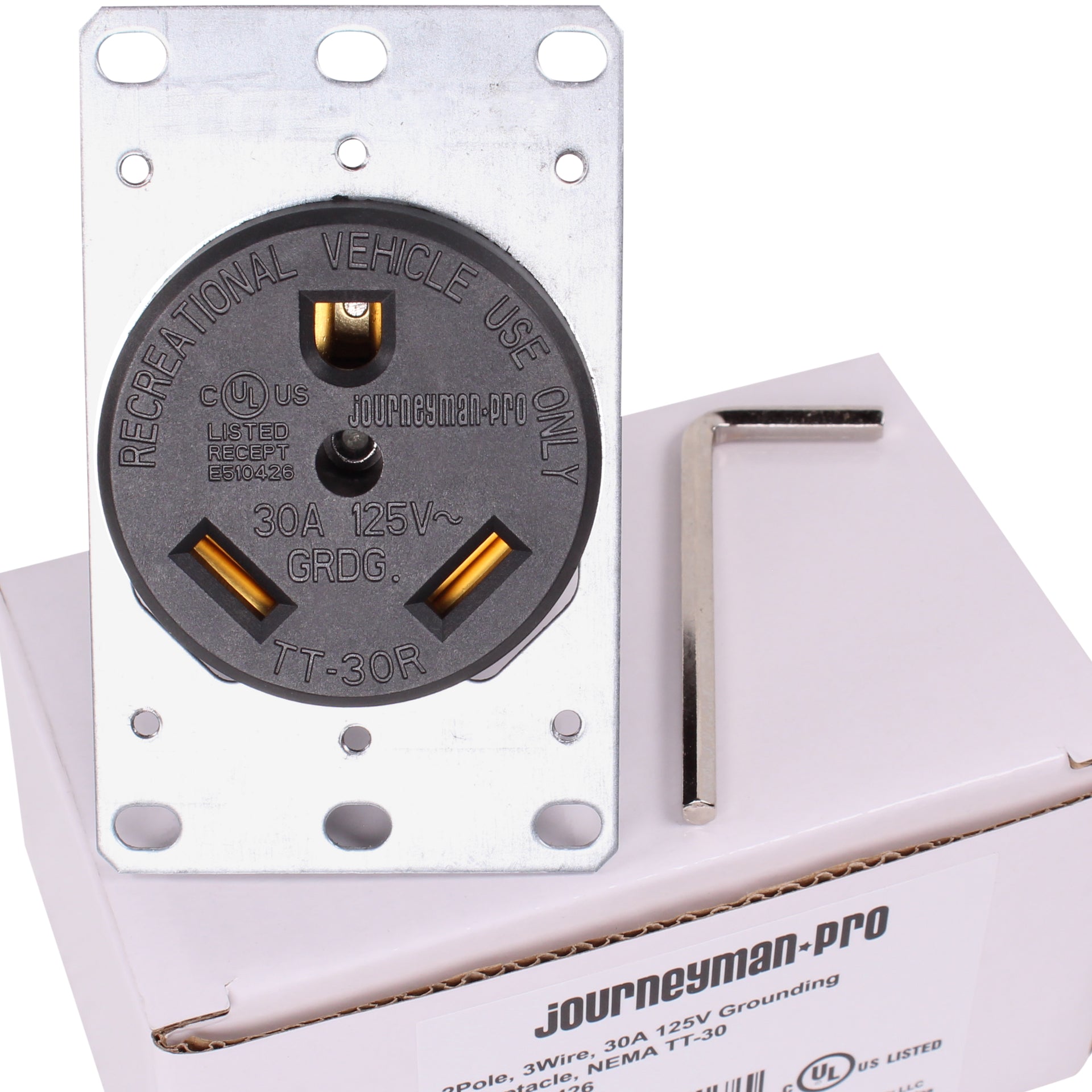 30 AMP 110V RV Electrical Outlet with Allen Head Lug Terminals, Lifeti