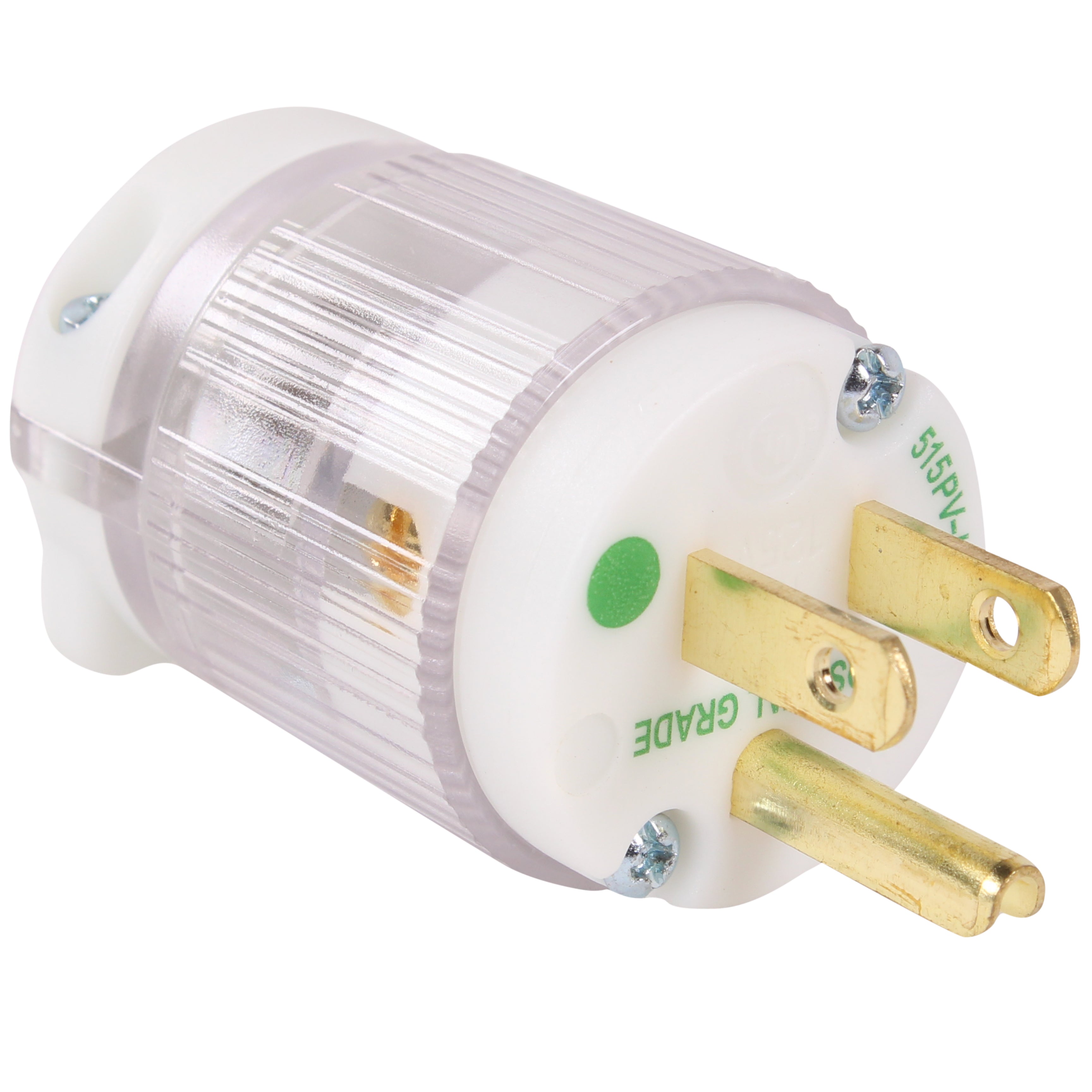15 Amp Hospital Grade Male Plug 110V, NEMA 5-15P, 120-125 Volt, Green
