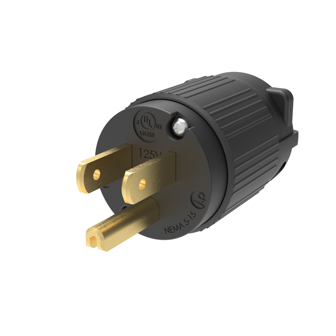 15 AMP - 125 VOLT STRAIGHT BLADE MALE PLUG (NEMA 5-15P) (HJP-515PV)