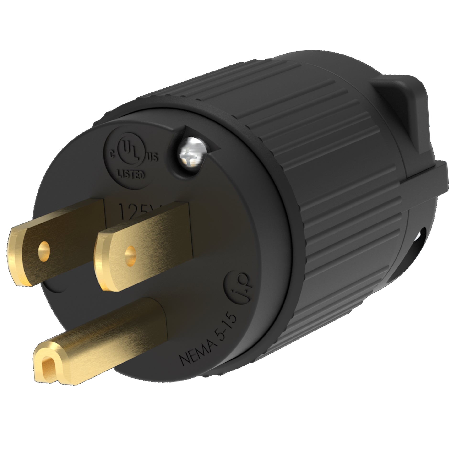 15 AMP - 125 VOLT STRAIGHT BLADE MALE PLUG (NEMA 5-15P) (HJP-515PV) -  HJP-515PV - Standard / 1