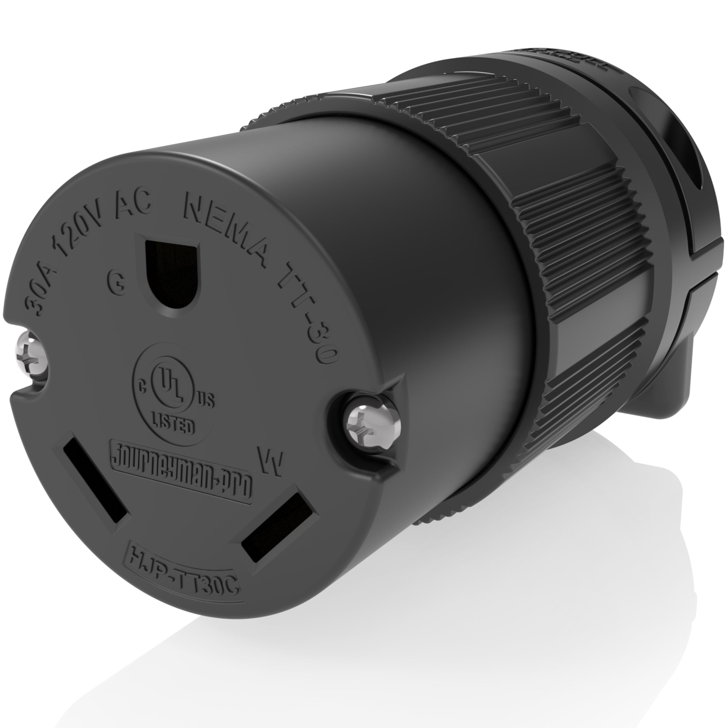 NEMA TT-30C 30 Amp, 125 Volt, 3-Prong Straight Blade Female RV Trailer