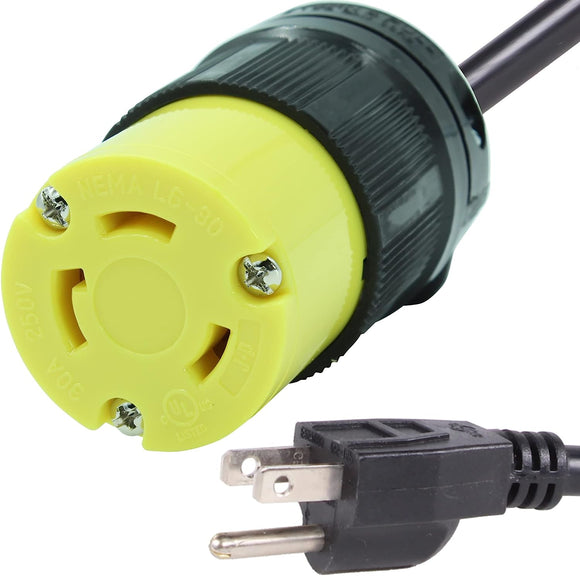 Pigtail 220V to 110V Outlet Adapter 2FT or 10FT for Plasma Cutters, Welders. Plug into Standard Household Outlet, 3 Prong Welding Extension Cord Converter from Journeyman-Pro (L630R-515P-2FT) HJP-13001