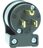 NEMA 5-15P 90-Degree Right Angle 15A 125V Male Replacement Cord Plug (HJP-515AN)