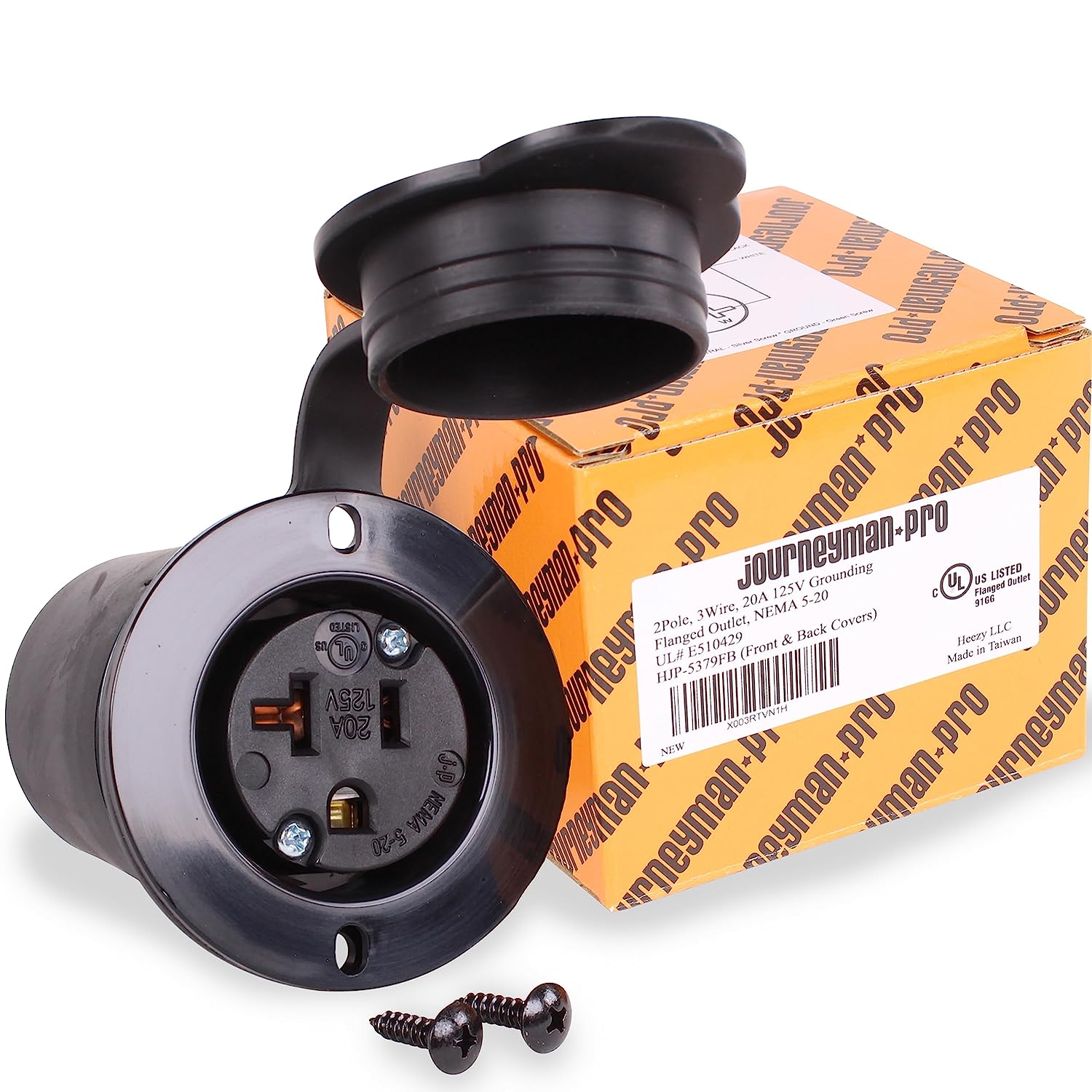 20 AMP 110,120-125 Volt, NEMA 5-20R Flanged Outlet, White Commercial G