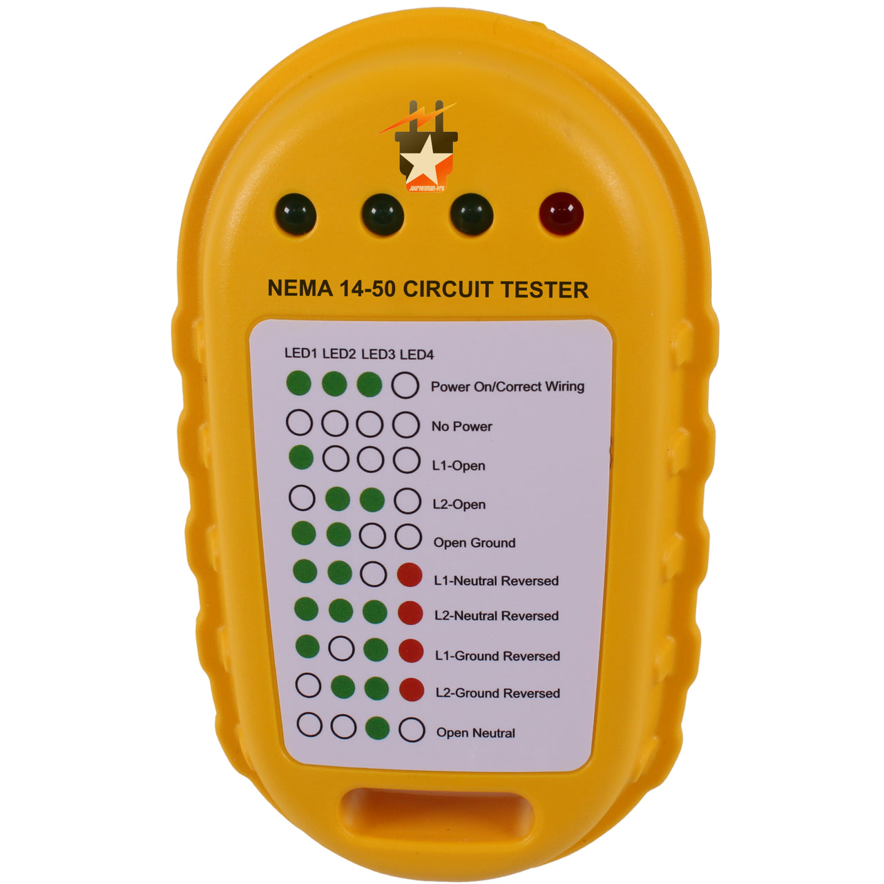 50A RV - Portable Circuit Tester Analyzer Adapter, Male to Female Plug w/LED Test Indicator NEMA 14-50 , Circuit Tester (Male Only)