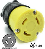 NEMA L5-30R 30A 125V Locking Female Receptacle Plug Industrial Grade 3 Prong HJP-2613
