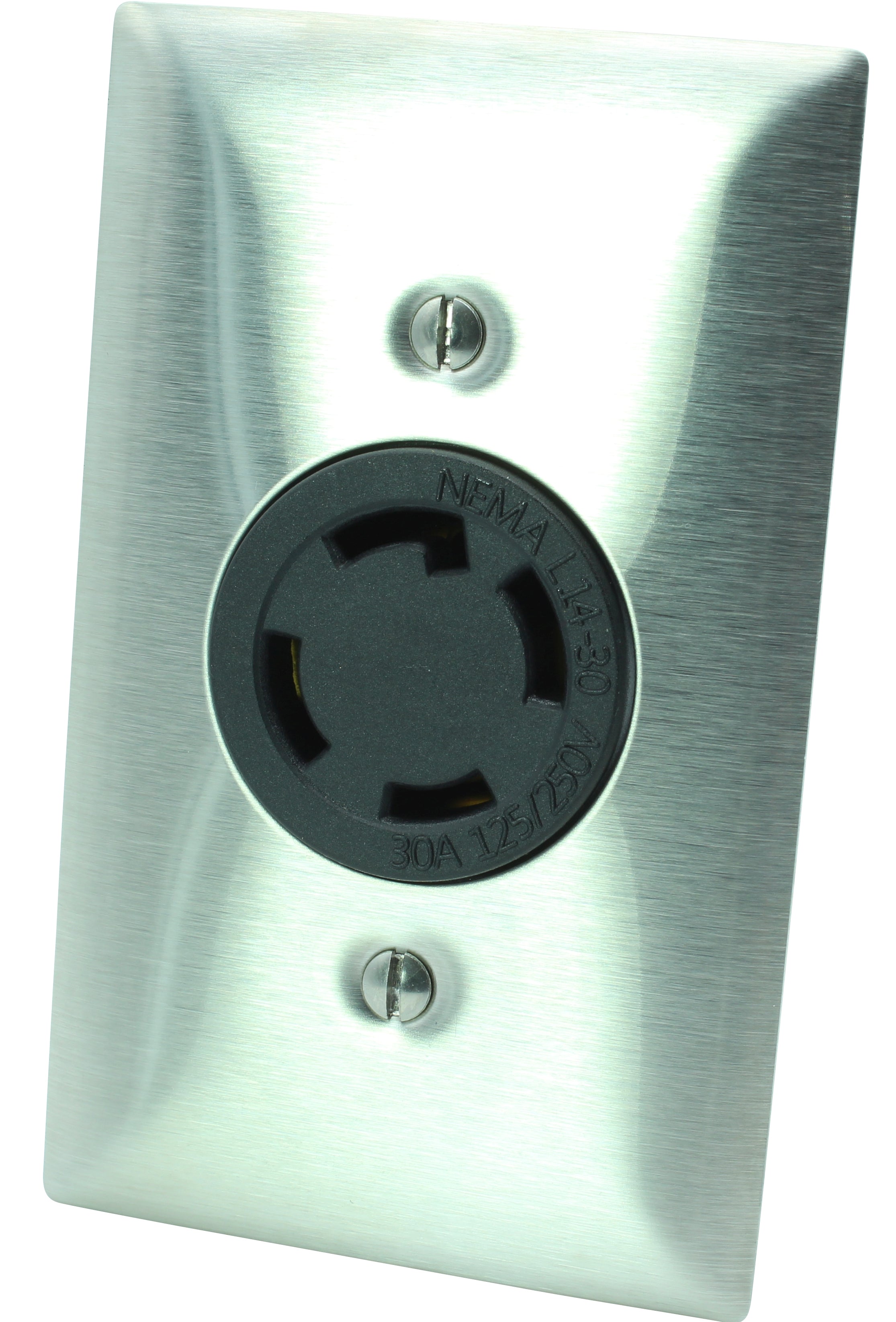 NEMA L14-30R, 30A 125/250 Volt, Flush Mounting Locking Receptacle Sock
