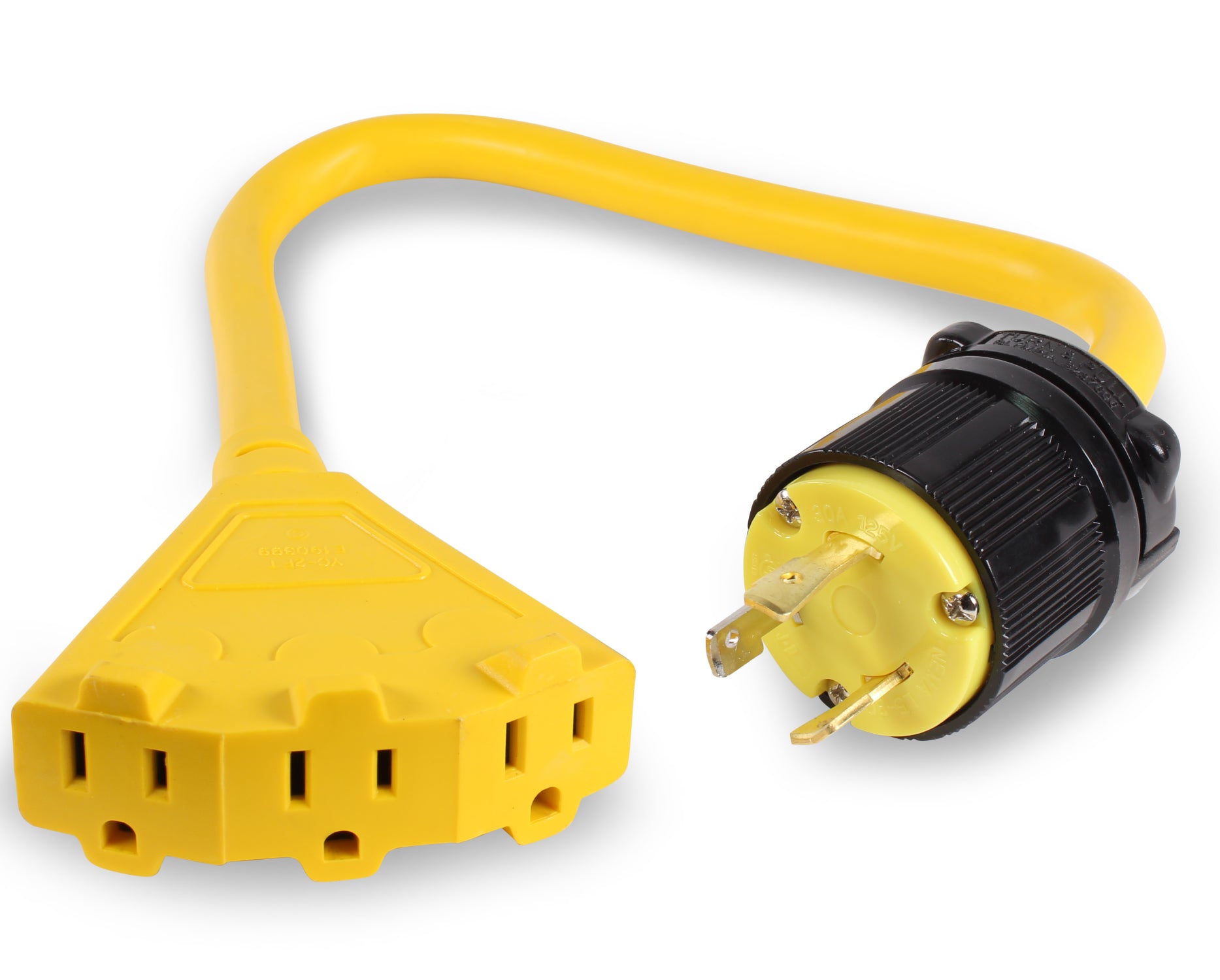 L5-30P to Triple 5-15R Generator Power Cord Adapter | 30A to 15A/110V