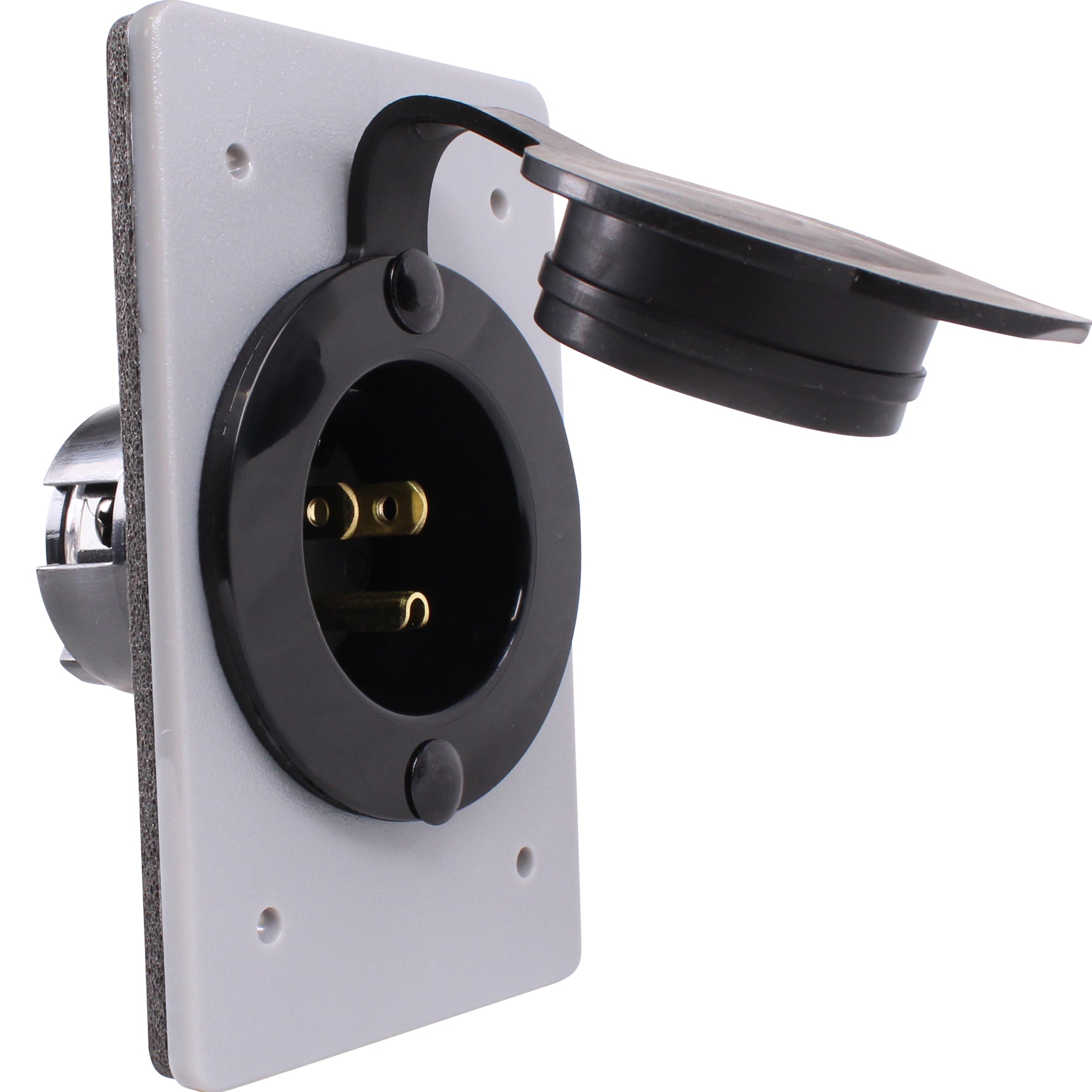 15 AMP Straight Blade Flanged Male Power Inlet Receptacle, 15 A, 125 V 15 AMP Straight Blade Flanged Male Power Inlet Receptacle, 15 A, 125 V