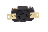 L14-20R, 20A 125/250 Volt, Flush Mounting Locking Wall Receptacle Socket/Outlet, Black Industrial Grade, (HJP-2410)