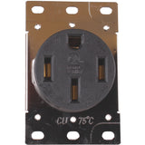 RV 50 Amp, 125/250 Volt, NEMA 14-50R, Flush Mounting Power Receptacle Outlet (HJP-279-S00)