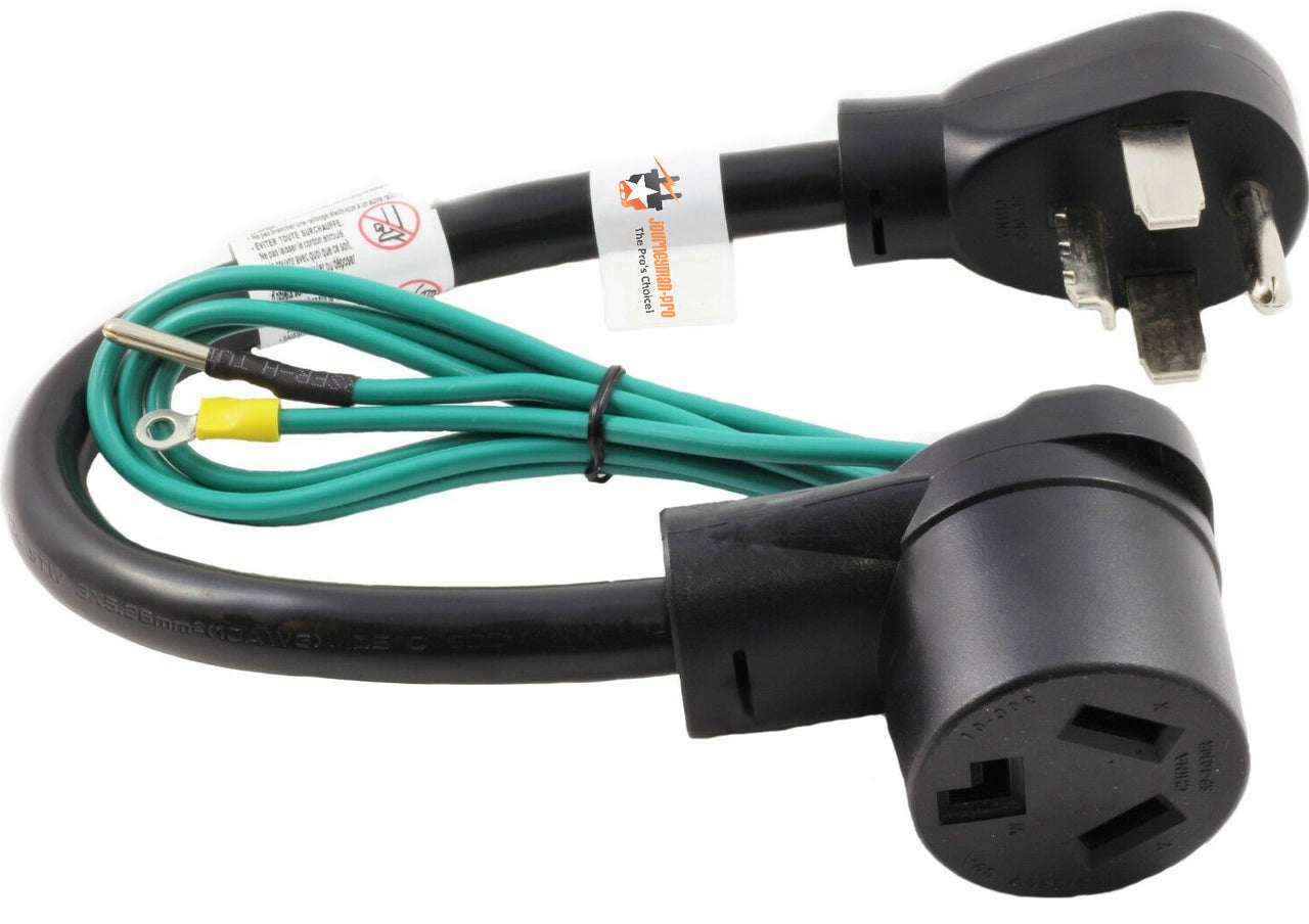 Dryer Adapter Cord NEMA 10-30R Female to 14-30P Male | 30A  250V 1.5FT 3-Prong Plug, New Style 4 Prong Outlet to Old 3 Prong Dryer