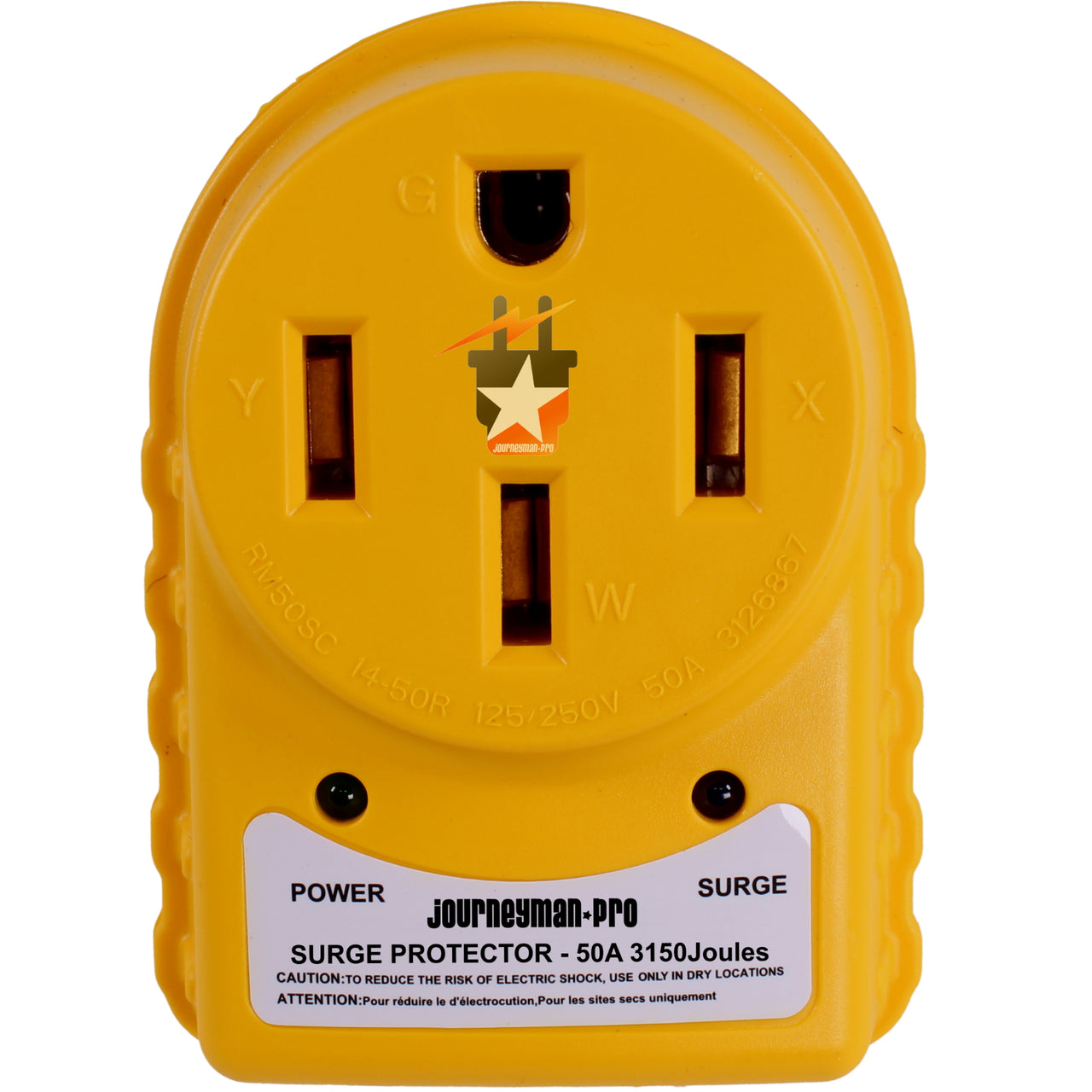 50 Amp RV Surge Protector- Portable Circuit Adapter, Male to Female Plug w/LED Test Indicator NEMA 14-50